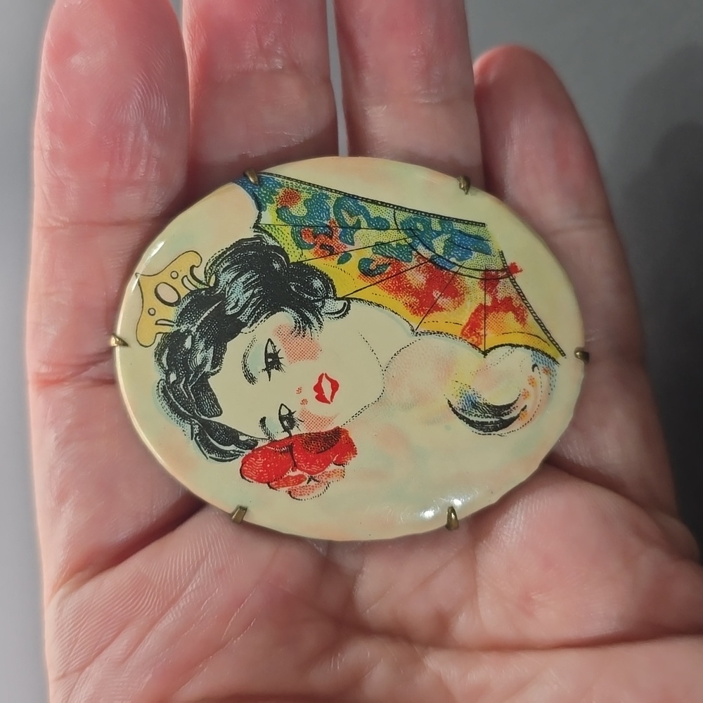 Vintage Art Deco 1920s Geisha Flapper Girl Figura… - image 8